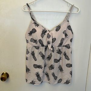 Candie's Pink Pineapple Print Spaghetti Strap Tank